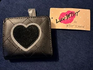 LUV Betsey by Betsey Johnson black quilted wallet thumbnail 1