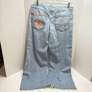 American Eagle Low Rise Baggy Wide Leg Jeans Womens 6 Distressed Y2K StreetWear thumbnail 4