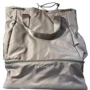 Beyond Yoga Go To Backpack Taupe Gray Nylon Gym Yoga Bag with‎ Shoe Compartment thumbnail 1
