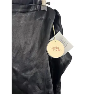 CAMILA COELHO Charlie Black Satin Off Shoulder Mini Dress Size XXS thumbnail 8