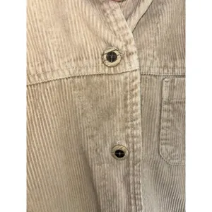 Dress Barn Vtg 90s Tan Wide Wale Corduroy Chore Coat Patch Pocket Barn Jacket M Work Wear thumbnail 5