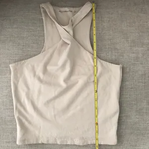 Abercrombie & Fitch Twist Neck Front Tank Cropped Crop Top Small Cream Beige thumbnail 9