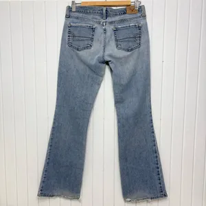 American Eagle Outfitters Y2K Stretch‎ Skinny Flare Light Blue Jeans Size 4 thumbnail 3