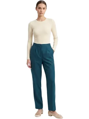 Pendleton Vintage 70s Teal Virgin Wool Lined Pants Size 12 thumbnail 2