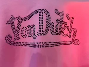 Von Dutch Pink Rhinestone Cropped Hoodie thumbnail 4