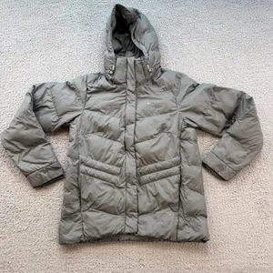 Columbia Womens Gray Quilted Hooded Puffer Jacket WL0880 Size S thumbnail 1