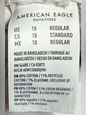 American Eagle Plus Size 18 Straight Leg Cream Color Jeans thumbnail 3