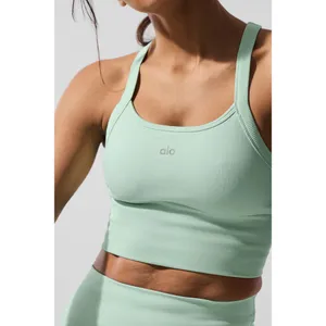 Alo Yoga Seamless Ribbed Favorite Bra Tank Spearmint XS thumbnail 4