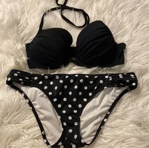 Victoria Secret Top and Bottoms Swim bottoms is size L and top is push up 34DD thumbnail 1