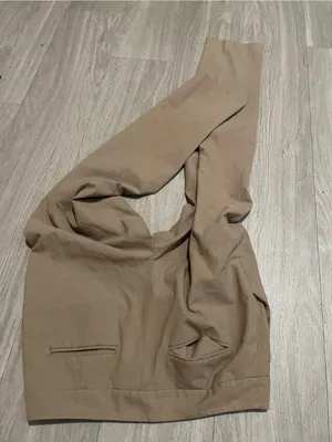 Karl Lagerfeld Straight Leg Trousers in Taupe Brown thumbnail 3