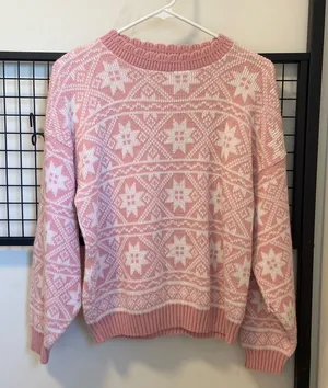 NWOT | Women’s patterned sweater — medium‎ Pink thumbnail 1