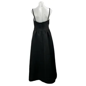 Amsale Black Sleeveless Square Neck Cami Tank Square Neck A Line Maxi Dress 14 thumbnail 3