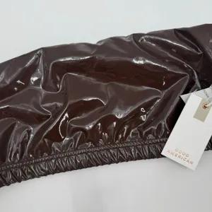 Good American Bikini Top Size Medium Faux Patent Leather Bandeau NWT Swim Brown thumbnail 4