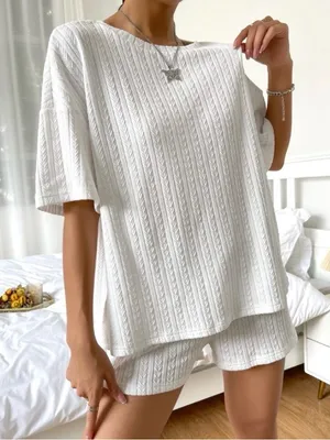 Shein white matching set size small #34 thumbnail 1