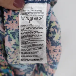 Gap Maternity Floral Tiered Mini Dress Medium Pink Blue Rayon 3/4 Balloon Sleeve thumbnail 4