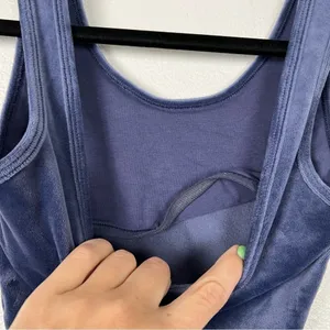 AERIE Offline Cropped Velvet tank Blue Sz XXS‎ thumbnail 4