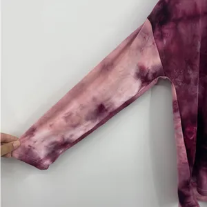 Derek Heart Womens Pink Purple Tie Die Sweater Top Shirt Long Sleeve NEW Medium thumbnail 3