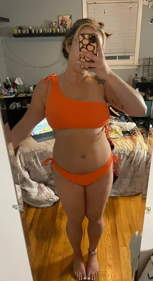 SheIn ORANGE ONE SHOULDER BIKINI thumbnail 1