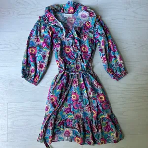 Melloday Floral Colorful Ruffle Flowy Mini Dress Church Spring Bright Size XS thumbnail 2