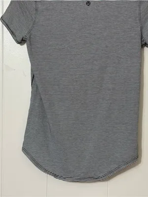 Lululemon Love Crew T-Shirt Black White Stripe Pima Cotton Size 4 thumbnail 9