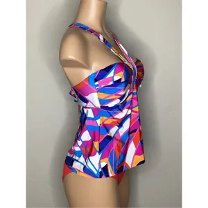 New. Trina Turk multicolored tankini top. Size 10. Retails $102 thumbnail 5