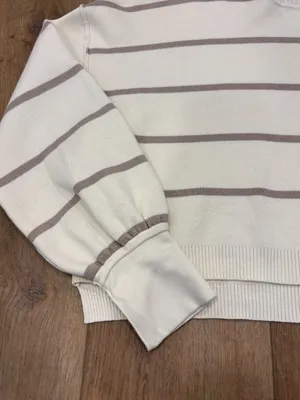 🌟 Free People 🌟 Paulie Striped Turtleneck Sweater Moonbeam Ivory Sz Xs thumbnail 4