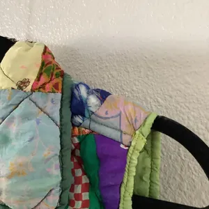 Reversible Green Multicolor Colorful‎ Patchwork Quilted Artsy Goblincore Vest L thumbnail 7