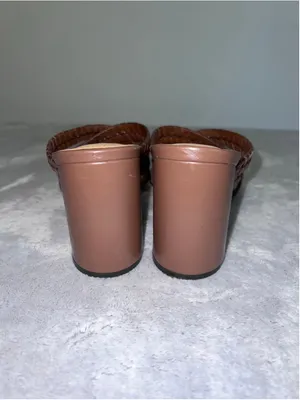 Women's Nine West Brown Woven Block Heel Sandals 8.5 thumbnail 6