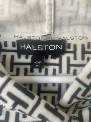 Women’s Halston Hoodie White Black H Logo Cozy Soft Casual Size M‎ thumbnail 6
