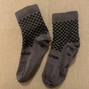 Bontrager checkered cycling socks size Small Gray thumbnail 3