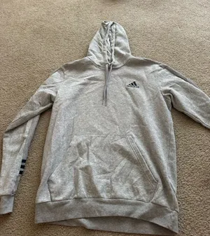 Light Grey Adidas Hooded Sweatshirt thumbnail 1