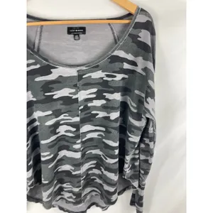 Lucky Brand Camo Thermal Waffle Long Sleeve Top Size Large thumbnail 2