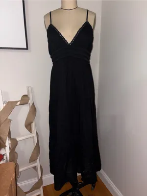 Urban Outfitters Black Cotton Maxi Dress Size Large thumbnail 5
