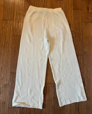 Amazon Cotton ivory waffled lounge pants where leg size M thumbnail 5