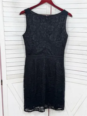 White House | Black Market Black Lace Sleeveless Sheath Dress Size 6 Party Cocktail Evening Gothic thumbnail 9