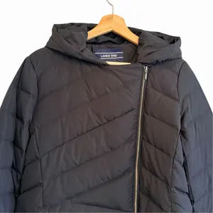 Lands End Womens 600 Fill Down Puffer Coat Size M Black Insulated Hyper Dry NWT thumbnail 2
