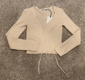Nasty Gal Cream Tie Top thumbnail 1