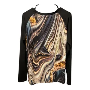 Brown and Cream marble Sleeve Graphic Tee thumbnail 2