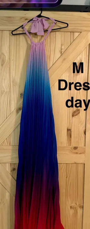 Saved by the Dress Pink and purple halter dress thumbnail 1