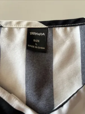 Brenda Black & White Striped Tank Top thumbnail 4