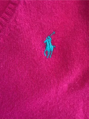 Ralph Lauren Sport Pink V-Neck Cashmere Blend Long Sleeve Sweater thumbnail 4