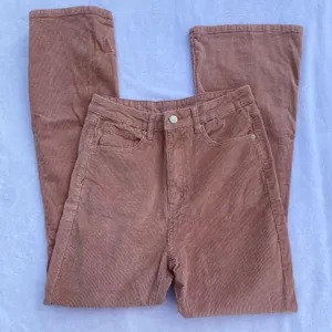 pink high waisted corduroy flare pants thumbnail 3