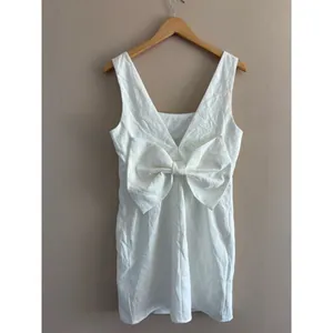 Lulus Blissfully Beaming White Sleeveless Bow Mini Dress Size medium Bridal Sexy thumbnail 5