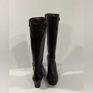 Cole Haan dark brown espresso Leather Knee-High Boots Women’s 7 B Made in Brazil thumbnail 3