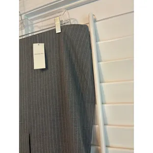 Abercrombie &‎ Fitch Gray And White Stripe Pinstripe Midi Skirt Size Medium thumbnail 5