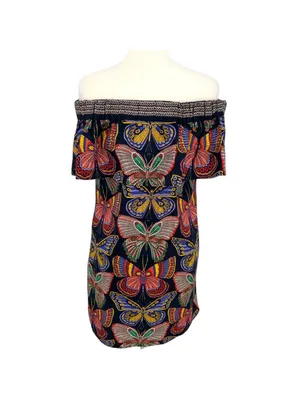 Trina Turk Resort Welton Butterfly Off-Shoulder Dress Multicolor Size Medium thumbnail 6