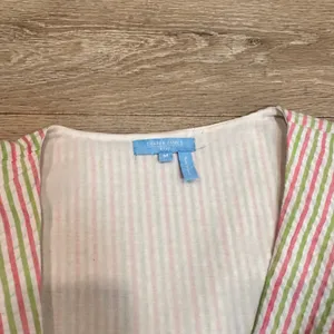 Draper James RSVP‎ Striped Puff Sleeve Wrap Dress Size Medium M Pink thumbnail 3