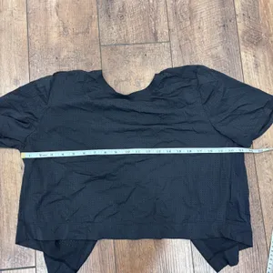 The Upside Track Mesh Crop Performance Black Active Open Back Top Women's L READ thumbnail 7