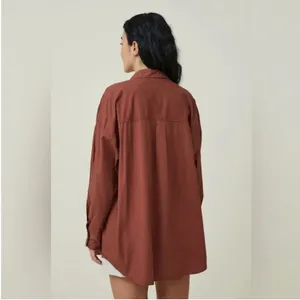 Cotton on brown button down shirt thumbnail 2