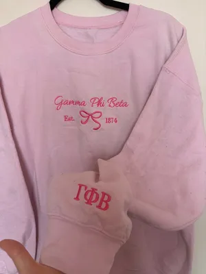 Pink Gamma Phi Beta Crewneck Sweatshirt Size M thumbnail 2